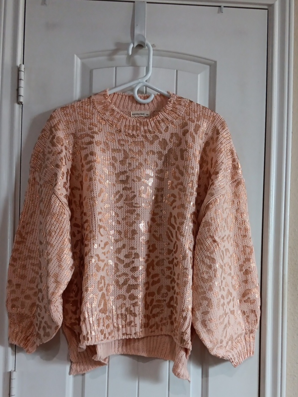 ANDTHEWHY Foil Leopard Print Oversized Sweater S/M (52